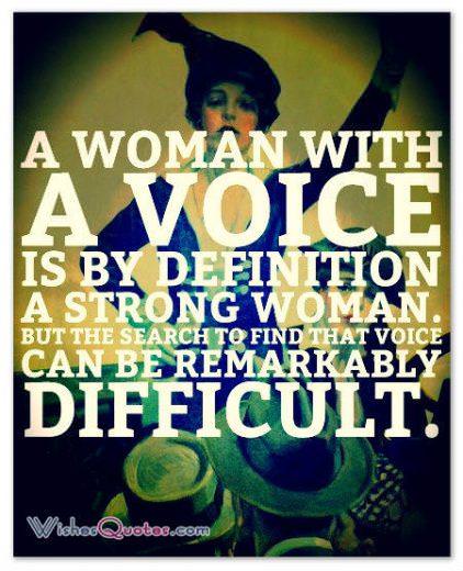 A woman with a voice