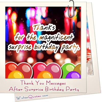 Amazing Thank You Messages After Surprise Birthday Party