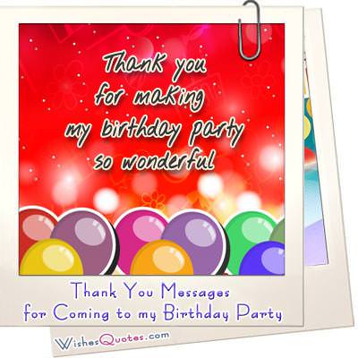 Thank you for birthday party