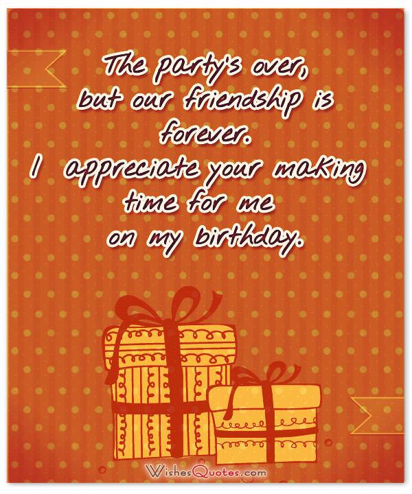 Thank You Messages for Coming to my Birthday Party By WishesQuotes