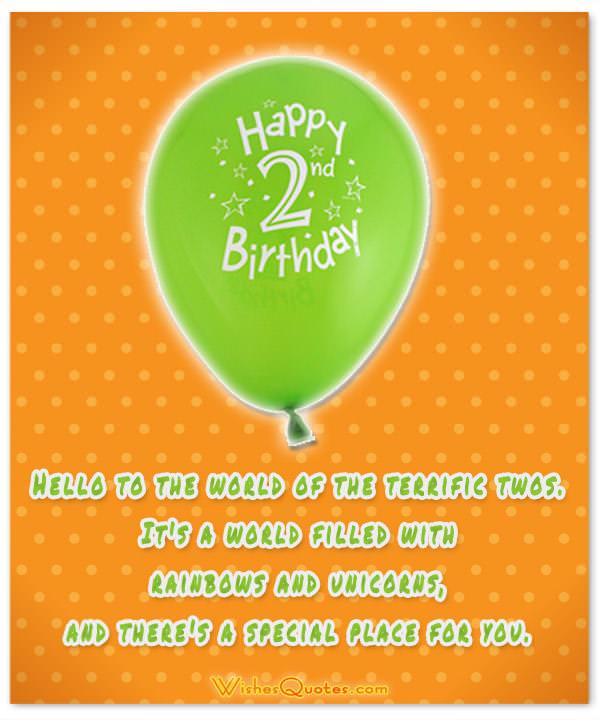 Cute 2nd Birthday Wishes For 2-Year-Old Baby By WishesQuotes