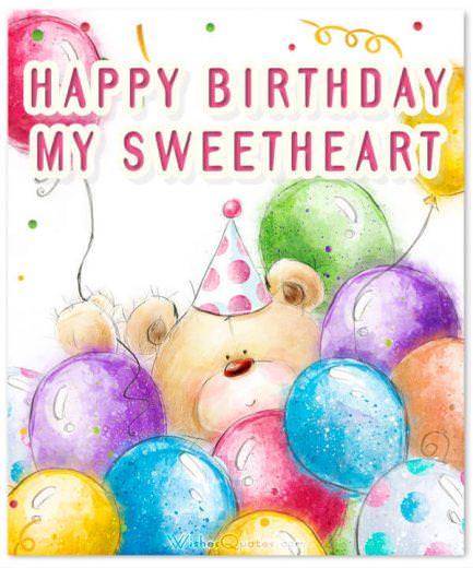Happy birthday my sweetheart Happy Birthday my Sweetheart. Image with Romantic Birthday Wishes