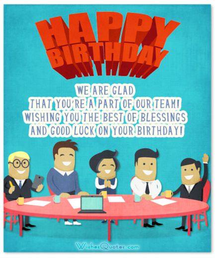 Colleague team birthday wishes card Colleague Birthday Wishes Card