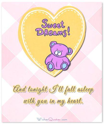 And tonight I’ll fall asleep with you in my heart. Image with Good Night Message