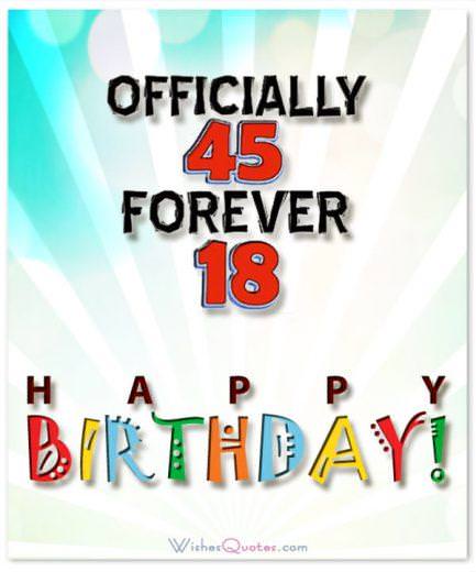 45th Birthday Card