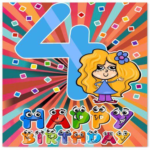 4 year girl happy birthday