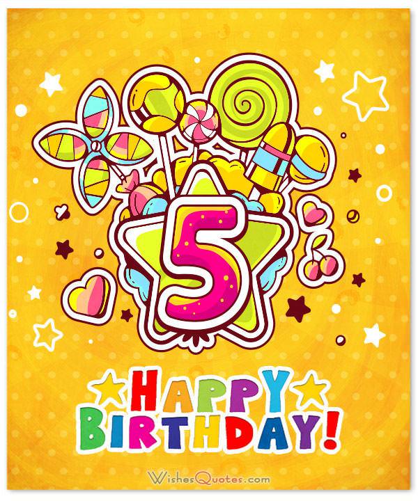 Happy 5th Birthday Wishes For 5 Year Old Boy Or Girl