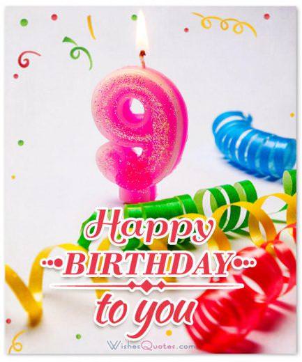 9th birthday card Happy 9th Birthday Wishes