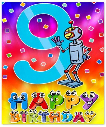 9th birthday card for boy Happy 9th Birthday Wishes