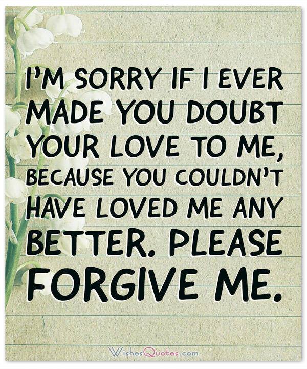 I m sorry for not trusting you letters