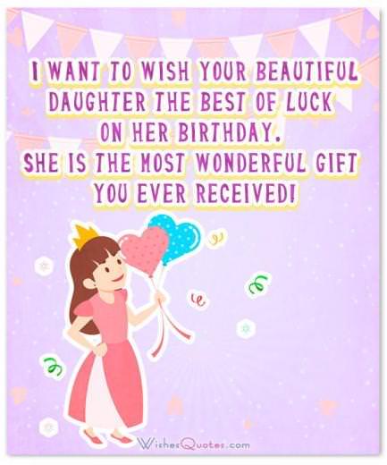 Cute Card with Birthday Wishes for Baby Girl