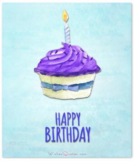 Happy Birthday Card With Cupcake