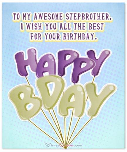 Stepbrother Happy Birthday Card Stepbrother Happy Birthday Card