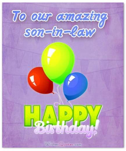 To Our Amazing Son In Law Happy Birthday