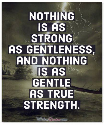Strength Quotes: Nothing is as strong as gentleness, and nothing is as gentle as true strength. 