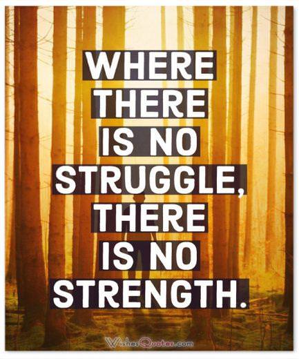 Where there is no struggle, there is no strength. 