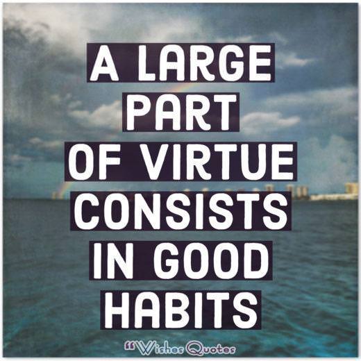 A Large Part Of Virtue Consists In Good Habits