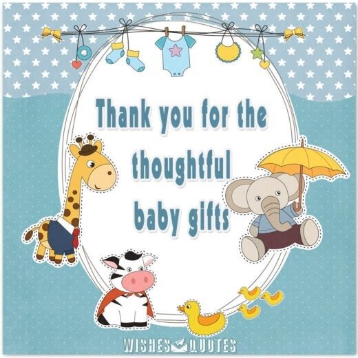 Thank you for the thoughtful baby gifts Thank you for the thoughtful baby gifts