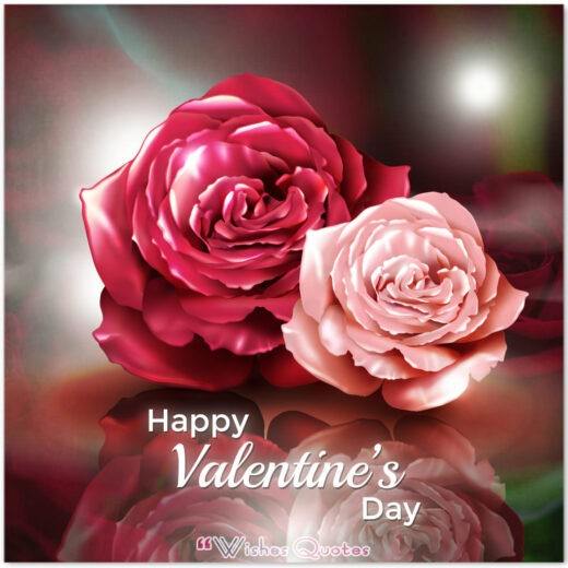 Valentine's Day card with two red roses