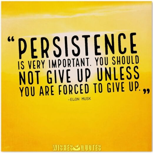 Elon Musk Quotes - Persistence is very important. You should not give up unless you are forced to give up.