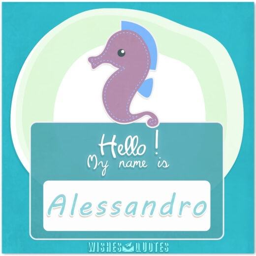 Hello! My Name Is Alessandro. Hello! My Name Is Alessandro.