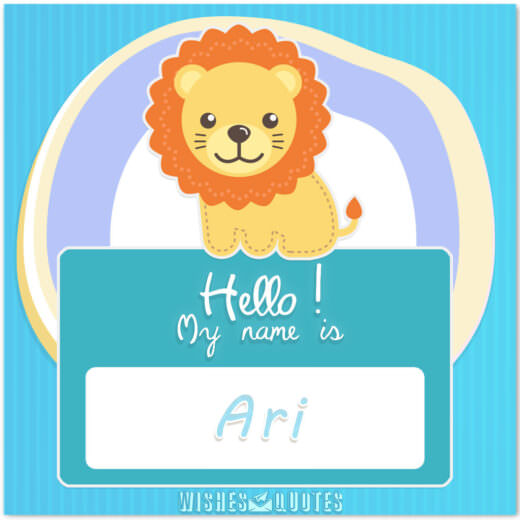 Hello! My Name Is Ari.