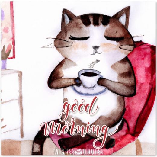 Good Morning Cat Painting