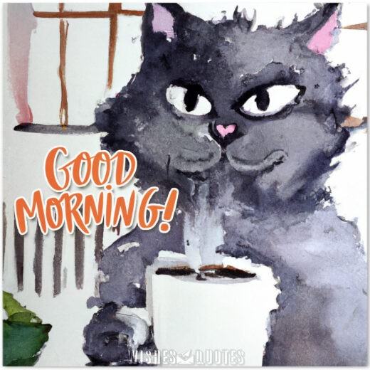 Good Morning Cat Painting