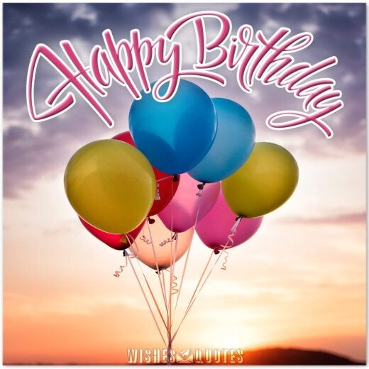 Birthday balloons in the sunset
