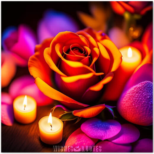 Candles And Rose Petals