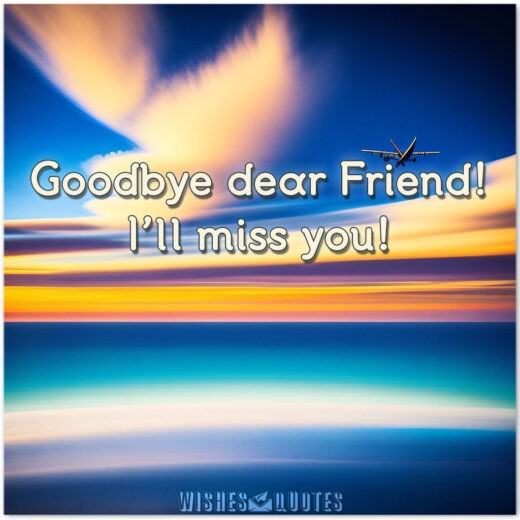 Goodbye dear Friend! I’ll miss you!
