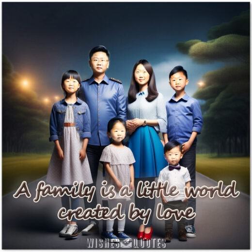 A family is a little world created by love