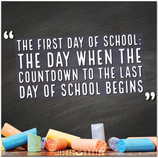 The first day of school: the day when the countdown to the last day of school begins